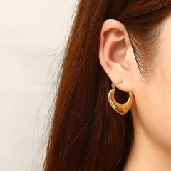 Aritos Argollas Acero Gold Premium Dorado Gruesas Delicadas en internet