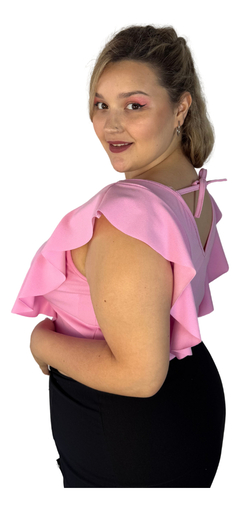 Top Blusa Berna Crep Volados Talles Grandes Especiales - tienda online
