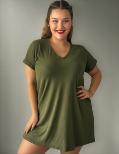 Vestido Solero Manga Corta Evasee Talles Grandes Especiales - Plox