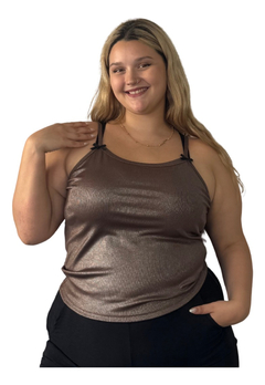 Top Coquette Foil Talles Grandes Plus Size - Plox