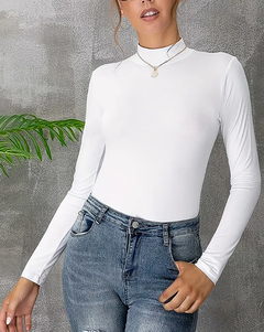 Media Polera Basica Manga Larga Mujer Moda Invierno