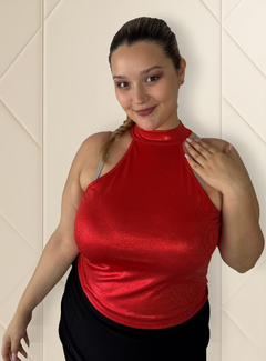 Top Blusa Foil Polera Brillo Fiesta Talles Grandes Especial en internet