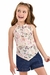 CONJUNTO FEMININO BLUSA E SHORT JEANS