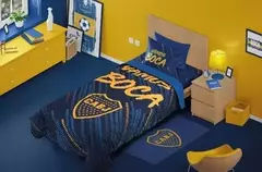 Juego de sabanas River / Boca con Licencia Oficial (1 1/2) - Blanco Castelli Mayorista
