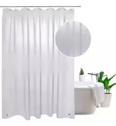 Cortina de baño de teflon City Blanco con 12 ganchos de acero - comprar online