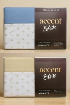 Imagen de Juego de sabanas Palette Accent percal 180 Hilos (1 1/2 - 2 1/2 - King)