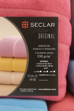 Juego de toalla y toallon Seclar Platino 550g, (calidad superior, los colores van surtidos) - Blanco Castelli Mayorista