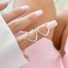 Brinco de argola coração Médio - Galano smp