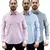 Kit 3 Camisas Social Masculina Listrada Manga Longa - BORDZ