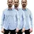 Kit 3 Camisas Social Masculina Listrada Manga Longa na internet