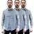 Kit 3 Camisas Social Masculina Listrada Manga Longa - loja online