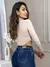Body Collant Cavado Feminino Gola Alta Manga Longa Moda Blogueira - comprar online