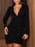 Vestido Curto Manga Longa Bufante Princesa Transpassado Decote Sexy Moda Festa Elegante Outono Inverno - comprar online