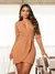 Vestido Curto Manga Longa Bufante Princesa Transpassado Decote Sexy Moda Festa Elegante Outono Inverno - Seuconfortotche