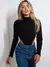 Body Collant Cavado Feminino Gola Alta Manga Longa Moda Blogueira - comprar online