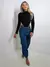 Body Collant Cavado Feminino Gola Alta Manga Longa Moda Blogueira