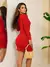 Vestido Curto Manga Longa Bufante Princesa Transpassado Decote Sexy Moda Festa Elegante Outono Inverno - Seuconfortotche
