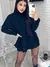 VESTIDO PONCHO LANZINHA MODA FEMININO MANGA LONGA GOLA ALTA TENDENCIA BLOGUEIRA - comprar online