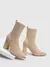 CUCCOO BASICS Botas de Malha Elástica de Cano Médio com Salto Grosso e Bico Fino, Moda em Café Escuro, Adequado para Deslocamentos,Outono e Inverno na internet
