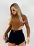 Body Collant Cavado Feminino Gola Alta Manga Longa Moda Blogueira na internet