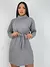 Imagem do Poncho Feminino de Tricot Manga Longa Lanzinha Flanelada Tendencia Inverno Gola Alta Vestido Trico Blogueira