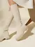 CUCCOO BASICS Botas Over-the-Knee Pretas de Detalhe Minimalista em Tricô,