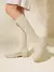 CUCCOO BASICS Botas Over-the-Knee Pretas de Detalhe Minimalista em Tricô, - loja online