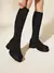 CUCCOO BASICS Botas Over-the-Knee Pretas de Detalhe Minimalista em Tricô, - Seuconfortotche