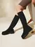 CUCCOO BASICS Botas Over-the-Knee Pretas de Detalhe Minimalista em Tricô, na internet