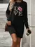 INAWLY Vestido De Manga Comprida Com Estampa De Letras Raglan - Seuconfortotche