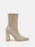 CUCCOO BASICS Botas de Malha Elástica de Cano Médio com Salto Grosso e Bico Fino, Moda em Café Escuro, Adequado para Deslocamentos,Outono e Inverno - loja online