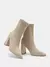 Imagem do CUCCOO BASICS Botas de Malha Elástica de Cano Médio com Salto Grosso e Bico Fino, Moda em Café Escuro, Adequado para Deslocamentos,Outono e Inverno