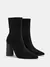 CUCCOO BASICS Botas de Malha Elástica de Cano Médio com Salto Grosso e Bico Fino, Moda em Café Escuro, Adequado para Deslocamentos,Outono e Inverno - Seuconfortotche