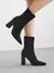 CUCCOO BASICS Botas de Malha Elástica de Cano Médio com Salto Grosso e Bico Fino, Moda em Café Escuro, Adequado para Deslocamentos,Outono e Inverno - comprar online