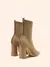 Imagem do CUCCOO BASICS Botas de Malha Elástica de Cano Médio com Salto Grosso e Bico Fino, Moda em Café Escuro, Adequado para Deslocamentos,Outono e Inverno