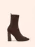 Imagem do CUCCOO BASICS Botas de Malha Elástica de Cano Médio com Salto Grosso e Bico Fino, Moda em Café Escuro, Adequado para Deslocamentos,Outono e Inverno