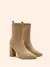 CUCCOO BASICS Botas de Malha Elástica de Cano Médio com Salto Grosso e Bico Fino, Moda em Café Escuro, Adequado para Deslocamentos,Outono e Inverno - Seuconfortotche