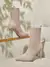 CUCCOO BASICS Botas de Malha Elástica de Cano Médio com Salto Grosso e Bico Fino, Moda em Café Escuro, Adequado para Deslocamentos,Outono e Inverno - comprar online