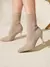 CUCCOO BASICS Botas de Malha Elástica de Cano Médio com Salto Grosso e Bico Fino, Moda em Café Escuro, Adequado para Deslocamentos,Outono e Inverno - comprar online