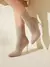CUCCOO BASICS Botas de Malha Elástica de Cano Médio com Salto Grosso e Bico Fino, Moda em Café Escuro, Adequado para Deslocamentos,Outono e Inverno - comprar online