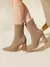 CUCCOO BASICS Botas de Malha Elástica de Cano Médio com Salto Grosso e Bico Fino, Moda em Café Escuro, Adequado para Deslocamentos,Outono e Inverno - Seuconfortotche