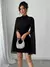 Elenzga Mini Vestido com Capa Ombro a Ombro, Gola Estruturada, Cor Sólida - comprar online