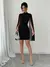 Elenzga Mini Vestido com Capa Ombro a Ombro, Gola Estruturada, Cor Sólida - Seuconfortotche