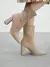 Imagem do CUCCOO BASICS Botas de Malha Elástica de Cano Médio com Salto Grosso e Bico Fino, Moda em Café Escuro, Adequado para Deslocamentos,Outono e Inverno