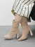 CUCCOO BASICS Botas de Malha Elástica de Cano Médio com Salto Grosso e Bico Fino, Moda em Café Escuro, Adequado para Deslocamentos,Outono e Inverno - Seuconfortotche