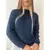 Blusa Tricô Inverno Ponto Fang Tricot Gola Redonda Manga Bufante - Seuconfortotche