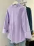 INAWLY Camisa Casual Solta de Manga Longa com Gola Única na Cor Sólida, Outono - comprar online