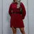Vestido Mousse Tricot Inverno Elegante Fenda na Lateral Frio Moda Casual Dividido Malhado - loja online