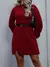 Vestido Mousse Tricot Inverno Elegante Fenda na Lateral Frio Moda Casual Dividido Malhado na internet