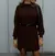 Vestido Mousse Tricot Inverno Elegante Fenda na Lateral Frio Moda Casual Dividido Malhado - comprar online